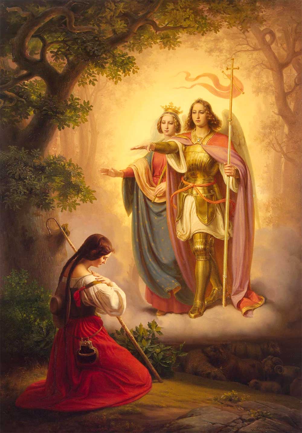 A spiritual image representing Archangel Michael and Archeia Faith, guardians of faith, protection, courage, and divine will. The image reflects the first ray, blue-light protection, guardian angels, and the power of prayer to call angelic assistance into action.