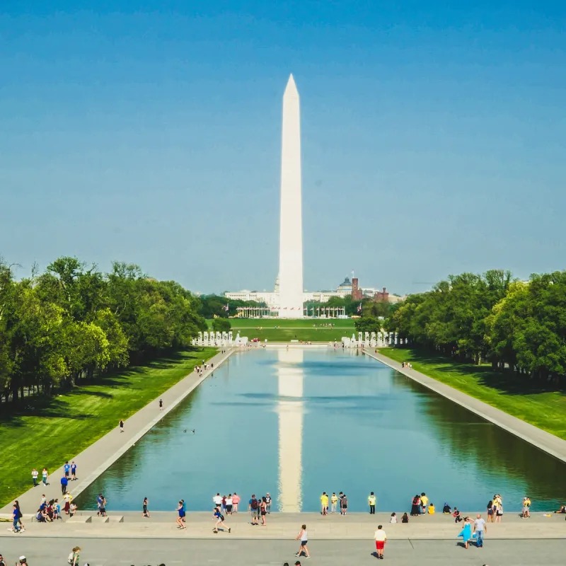 Washington Monument representing the Liberty Flame and threefold flame in the heart of America.